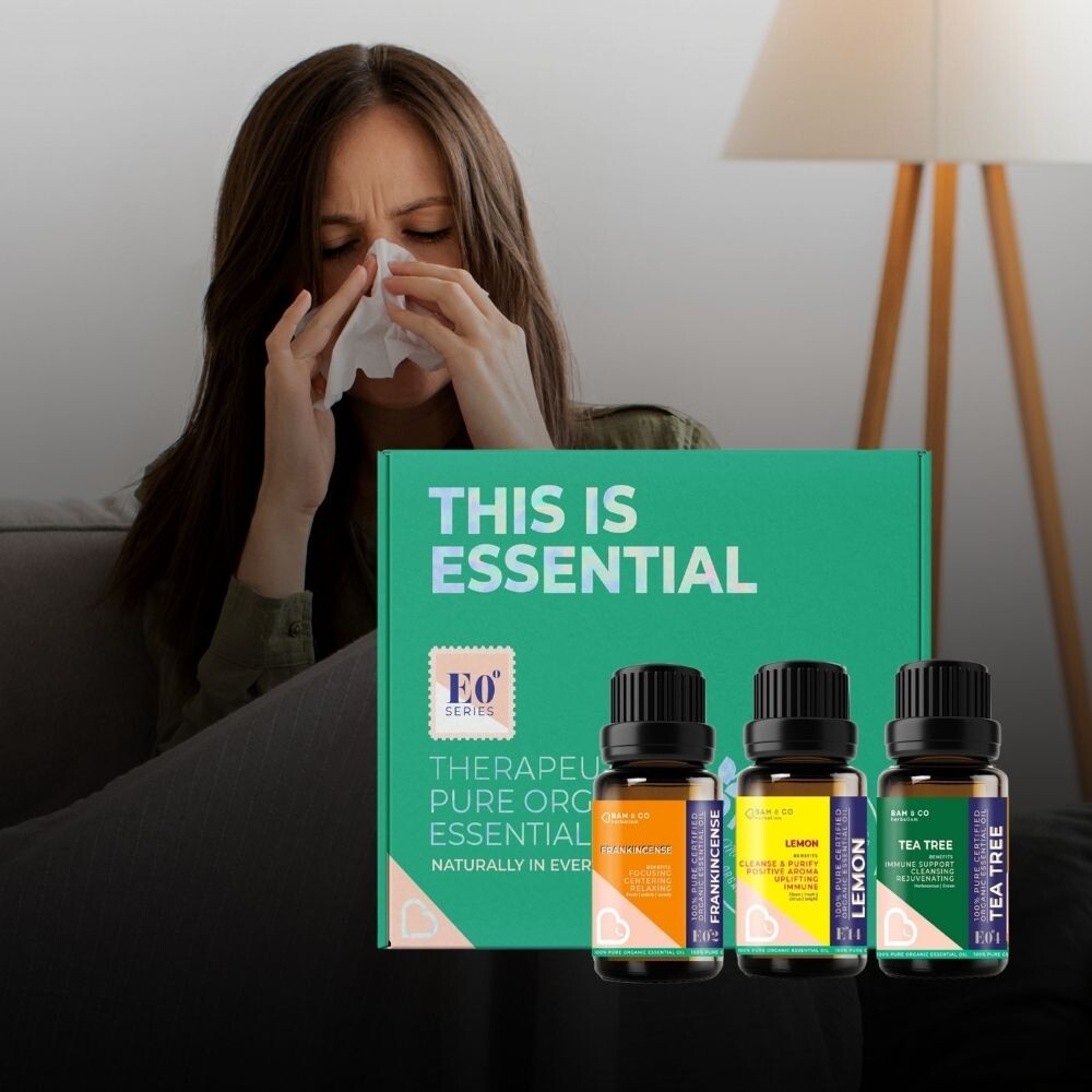 BAM & CO Immunity Booster Kit Organic Essential Oil – 3 Types of Oil 5ml / 10ml)